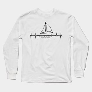 Sailing - Heartbeat & Sailboat - Light Prods Long Sleeve T-Shirt